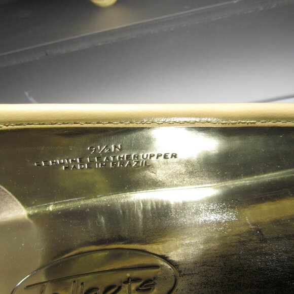 Talbots Size 9½N Butter Yellow Leather Ballet Flats Genuine Leather Bow Shoes - Picture 9 of 9